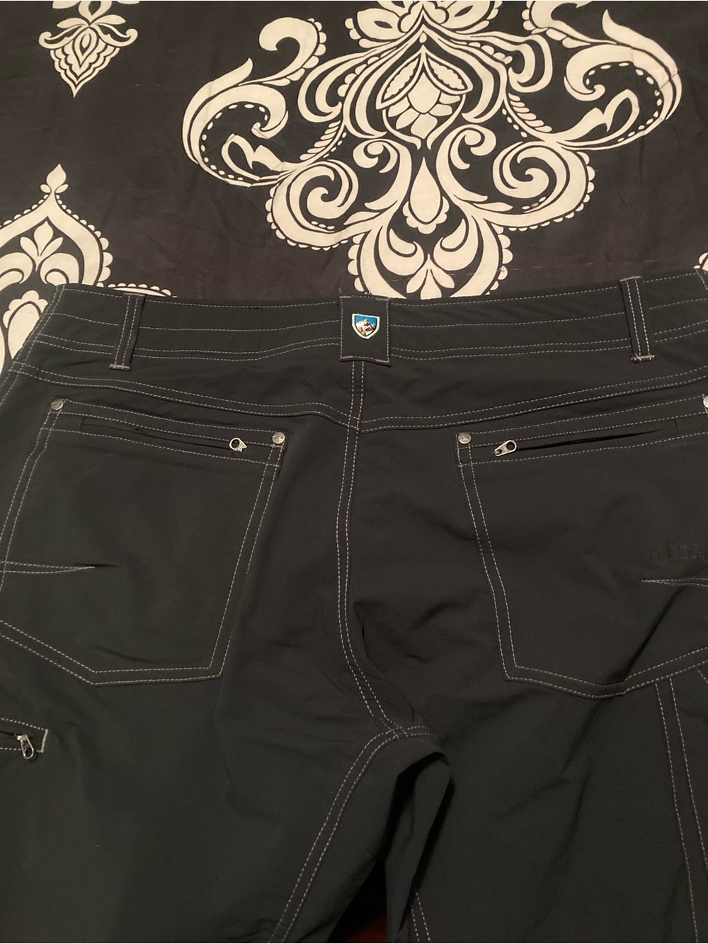 Kühl Black Pants with White Contrast Stitching